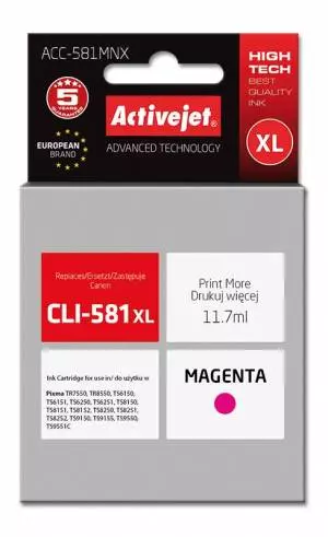 Tusz Activejet ACC-581MNX zamiennik CLI-581M XL 11,70 ml czerwony