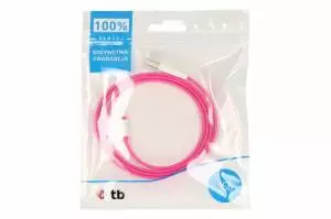 Kabel USB - Micro USB 1 m różowy płaski