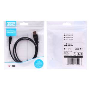Kabel USB - Mini USB 1 m czarny