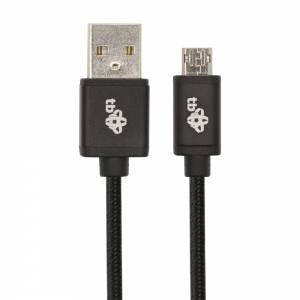 Kabel USB - Micro USB dwustronny 1 m czarny
