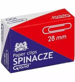 Spinacze metalowe 28mm Grand 100 szt okrągłe