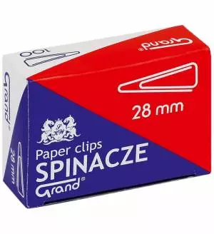 Spinacze metalowe 28mm Grand 100 szt szpiczaste trójkątne