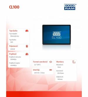 Dysk GoodRam SSD CL100 G2 240GB SATA3 2,5