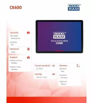 Dysk SSD GoodRam CX400 512GB SATA3 2,5 550/490MB/s 7mm