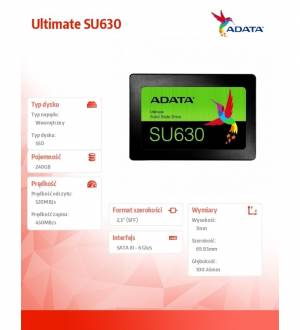 Dysk SSD Adata Ultimate SU630 240GB 2.5 S3 3D QLC Retail