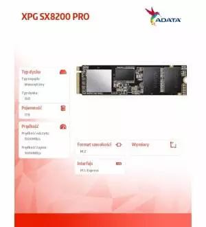 Dysk SSD Adata XPG SX8200 PRO 1TB PCIe 3x4 3.4/2.8 GB/s M.2