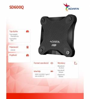 Dysk SSD Adata External SD600Q 240GB USB3.1 Black