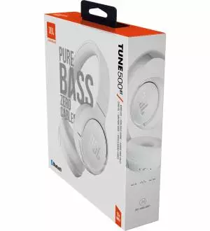 Słuchawki nauszne JBL Tune 500BT Białe, wbudowany mikrofon, Bluetooth