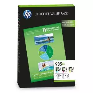 Multipack HP 3x tusz 935XL CMY + papier foto F6U78AE