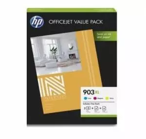 Multipack HP 903XL 3 tusze CMY + papier foto 1CC20AE