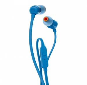 Słuchawki dokanałowe JBL T110 Niebieskie, mikrofon