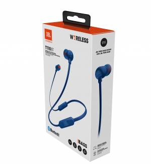 Słuchawki dokanałowe JBL T110BT Niebieskie, mikrofon, bezprzewodowe - Bluetooth