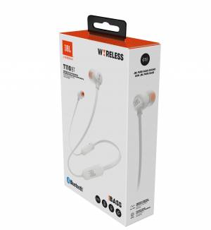 Słuchawki dokanałowe JBL T110BT Białe, mikrofon, bezprzewodowe - Bluetooth