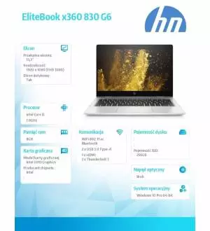 Notebook HP EliteBook x360 830 G6 i5-8265U 256/8G/13,3/W10P