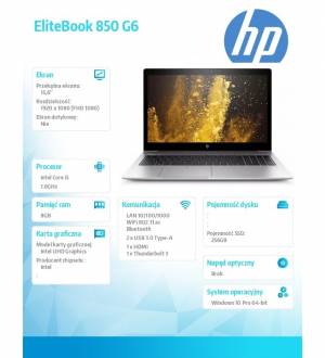 Notebook HP EliteBook 850 G6 i5-8265U W10P 256/8GB/15,6
