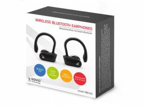 Słuchawki bezprzewodowe Savio TWS-03 Bluetooth 5.0, mikrofon, sportowe