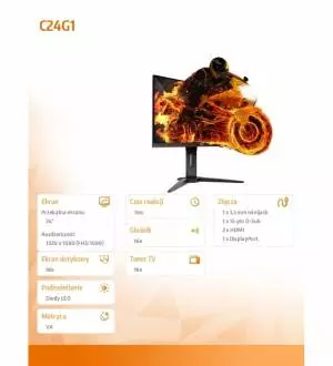 Monitor AOC gaming 24 C24G1 VA 144Hz Curved DP HDMI