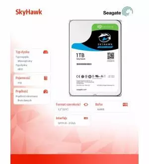 Dysk Segate SkyHawk HDD 1TB 3,5 64MB ST1000VX005
