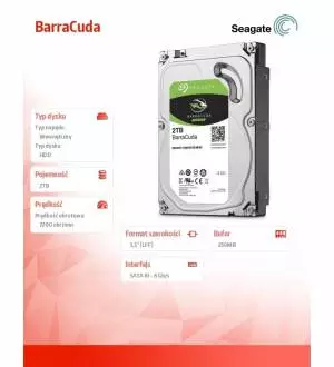 Dysk Segate Barracuda HDD 2TB 3,5 256MB ST2000DM008