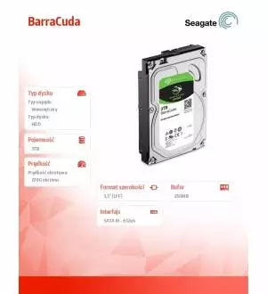 Dysk Segate BarraCuda HDD 3TB 3,5 256MB ST3000DM007
