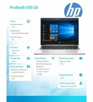 Notebook HP ProBook 430 G6 i5-8265U W10P 1TB/8G/13,3 5TJ90EA