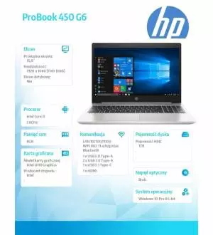 Notebook HP ProBook 450 G6 i5-8265U W10P 1TB/8G/15,6 5TJ92EA