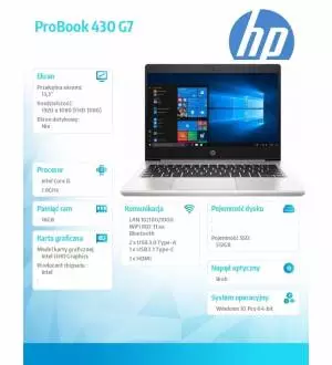 Notebook HP ProBook 430 G7 i5-10210U 512/16/W10P/13.3