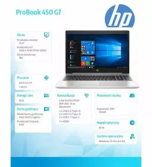 Notebook HP ProBook 450 G7 i5-10210U 256/8G/W10P/15,6