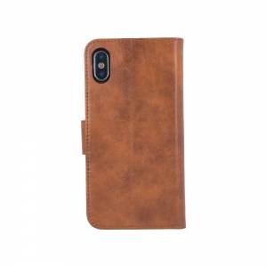 Forever Classic Leather Book Case do iPhone X / iPhone XS brązowy