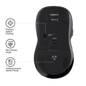 Mysz bezprzewodowa Logitech M510 Advanced laserowa czarna