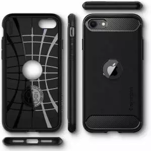 Spigen Etui Rugged Armor iPhone SE 2020 czarny