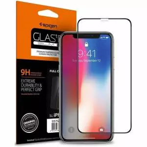 Spigen Szkło hartowane Glass FC iPhone 11 Pro/XS/X czarne