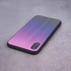 Nakładka Aurora Glass do Samsung A10 różowo-czarna