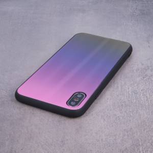 Nakładka Aurora Glass do Samsung A71 różowo-czarna