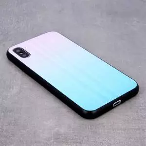 Nakładka Aurora Glass do iPhone X / iPhone XS niebiesko-różowa