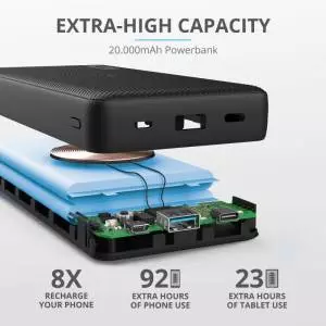 Trust Power Bank RIMO Wireless 20 000 mAh