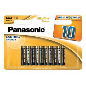 Bateria alkaliczna, AAA, 1.5V, Panasonic, blistr, 10-pack, Alkaline power
