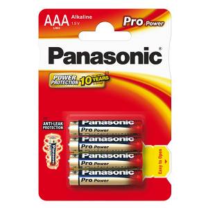 Bateria alkaliczna, AAA, 1.5V, Panasonic, blistr, 4-pack, Pro Power
