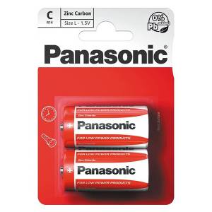 Bateria cynkowo-węglowa, typ C, 1.5V, Panasonic, blistr, 2-pack