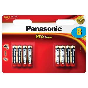 Bateria alkaliczna, AAA, 1.5V, Panasonic, blistr, 8-pack, Pro Power