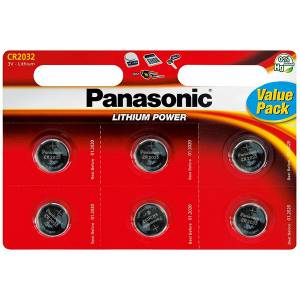 Bateria litowa, CR2032, 3V, Panasonic, blistr, 6-pack