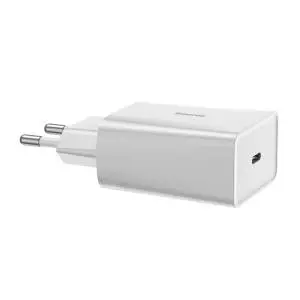 Ładowarka sieciowa USB-C PD Baseus Mini, Power Delivery, 18W biała