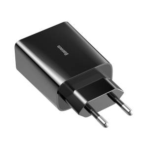 Ładowarka sieciowa USB-C Baseus Mini, Power Delivery 18W + kabel USB-C - Lightning 1m czarny