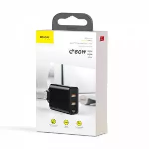 Ładowarka sieciowa USB Baseus PPS 2xUSB QC + USB-C PD 60W biała