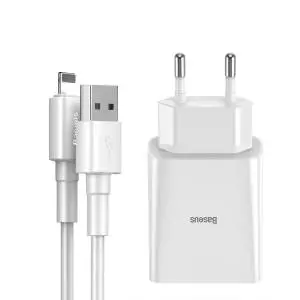 Ładowarka sieciowa Baseus Speed Mini 10.5W z kablem USB Lightning 2.4A 1m biała