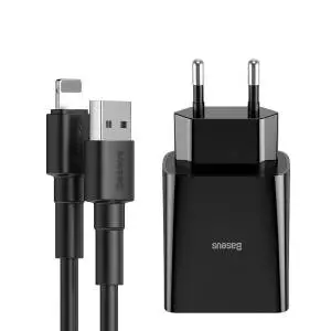 Ładowarka sieciowa Baseus Speed Mini 10.5W z kablem USB Lightning 2.4A 1m czarna