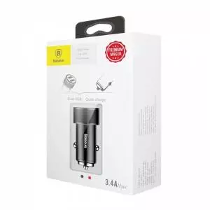 Ładowarka samochodowa Baseus Small Screw 2xUSB 3,4A czarna