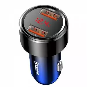 Ładowarka samochodowa Baseus Magic 2x USB QC 3.0 45W czarno-niebieska