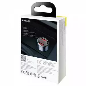 Ładowarka samochodowa Baseus Magic 2x USB QC 3.0 45W czarno-niebieska