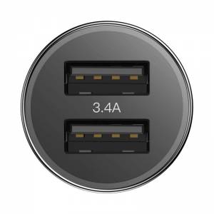 Ładowarka samochodowa + kabel USB-C Baseus Small Screw 2xUSB 3.4A czarna